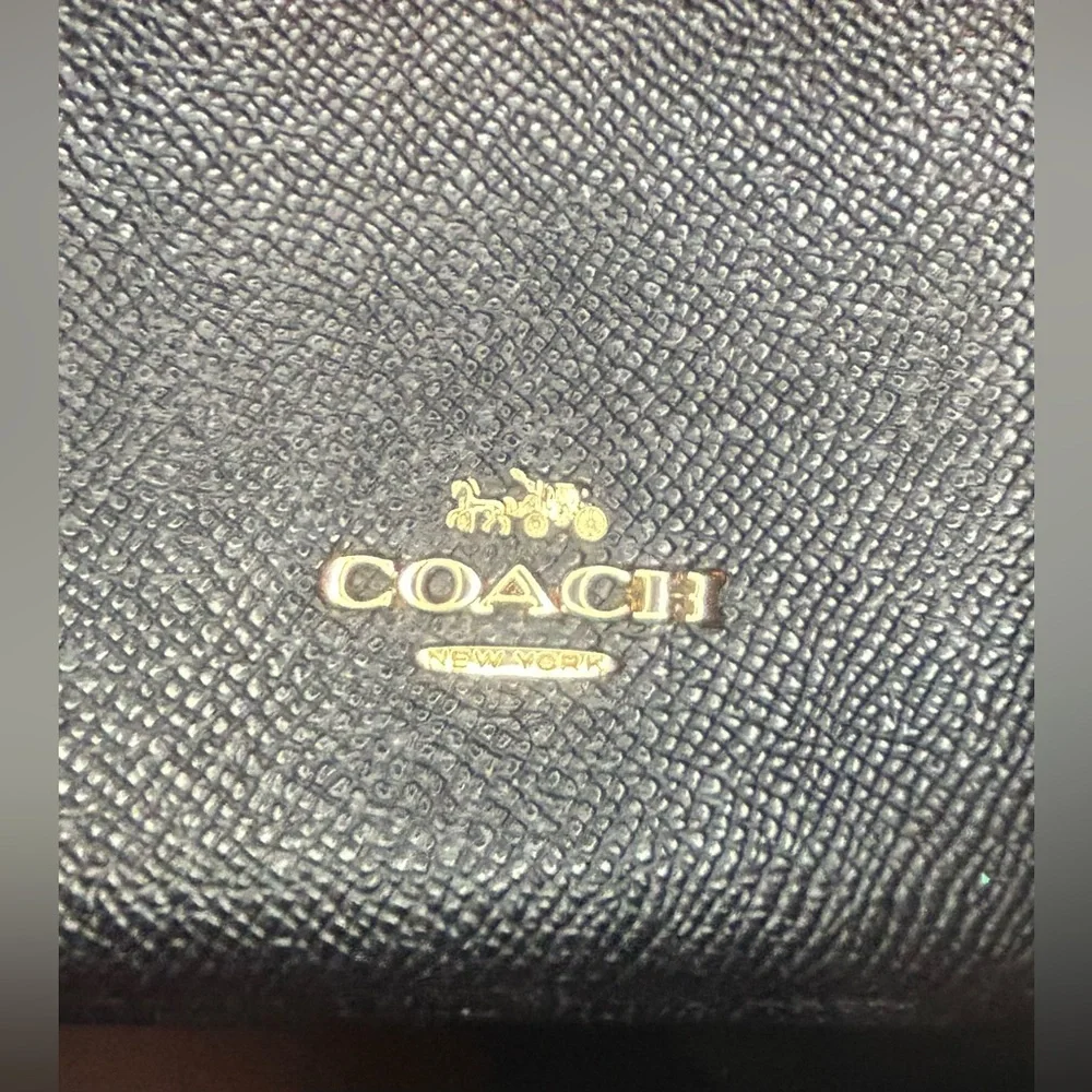 Coach Black Leather Phone Crossbody with Gold Logo - Picture 3 of 6